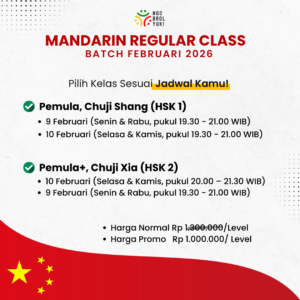 Kelas Reguler Bahasa Mandarin