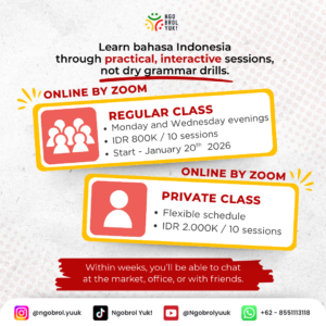 Kelas Reguler Bahasa Indonesia